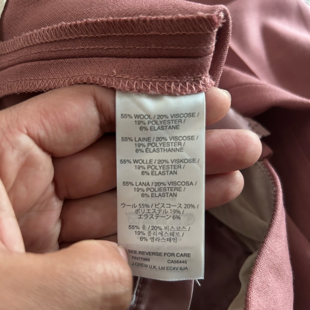 J. Crew Wool blend Dusty Rose Chinos - Picture 10 of 16